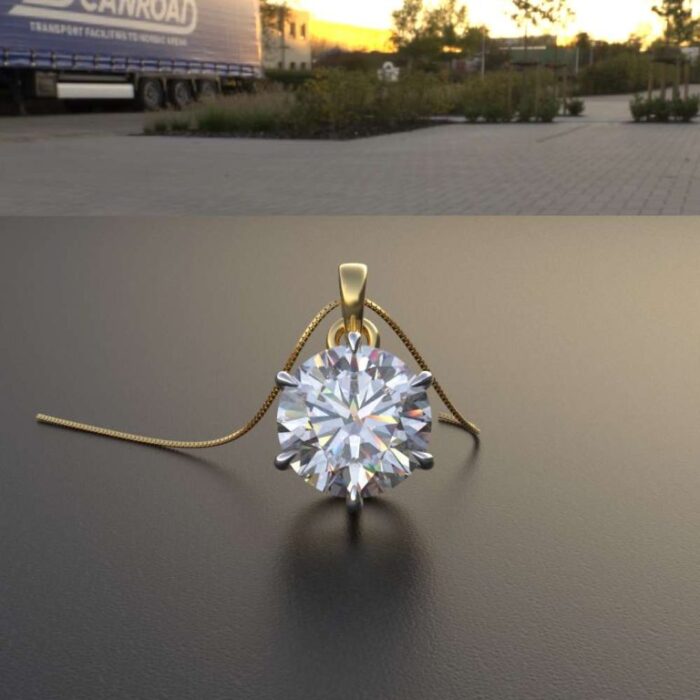 Ishi Diamonds 14k and 18k Gold 2 Carat Each Lab Grown Diamond Pendant Set - Without Chain - Image 3