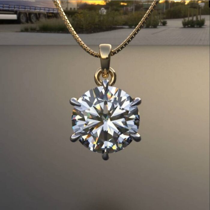 Ishi Diamonds 14k and 18k Gold 2 Carat Lab Grown Diamond Solitaire Pendant For Girls & Women - Image 2
