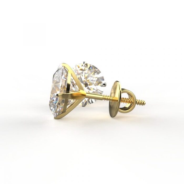 Ishi Diamonds 14k and 18k Gold 3 Carat Lab Grown Diamond Stud Earrings - Image 3