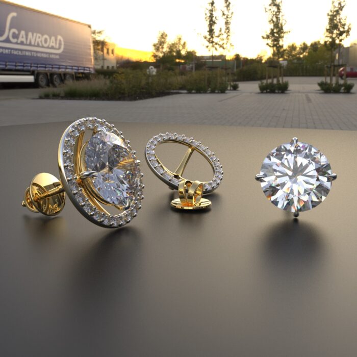 Ishi Diamonds 14k and 18k Gold Jacket Earring With Lab Grown Diamond - Image 4
