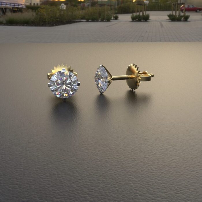Ishi Diamonds 14k and 18k Gold 1 Carat Unisex Solitaire Studs - Image 4