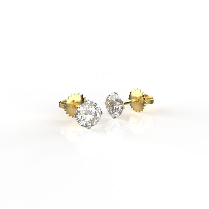Ishi Diamonds 14k and 18k Gold 1 Carat Unisex Solitaire Studs