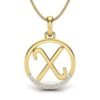 Ishi Diamonds Elegant 18k Gold X Alphabet Lab Grown Diamond Pendant
