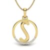 Ishi Diamonds Elegant 18k Gold S Alphabet Lab Grown Diamond Pendant
