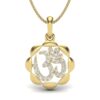 Ishi Diamonds 18k Gold 0.18 Carat Religious OM Lab Grown Diamond Pendant For Girls & Women