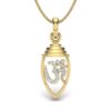 Ishi Diamonds 18k Gold 0.066 Carat Religious OM Lab Grown Diamond Pendant For Girls & Women
