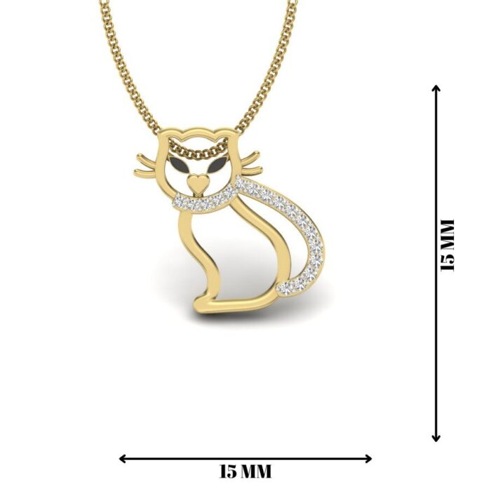 Ishi Diamonds 14k Simple Cat Lab Grown Diamond Pendant - Image 2