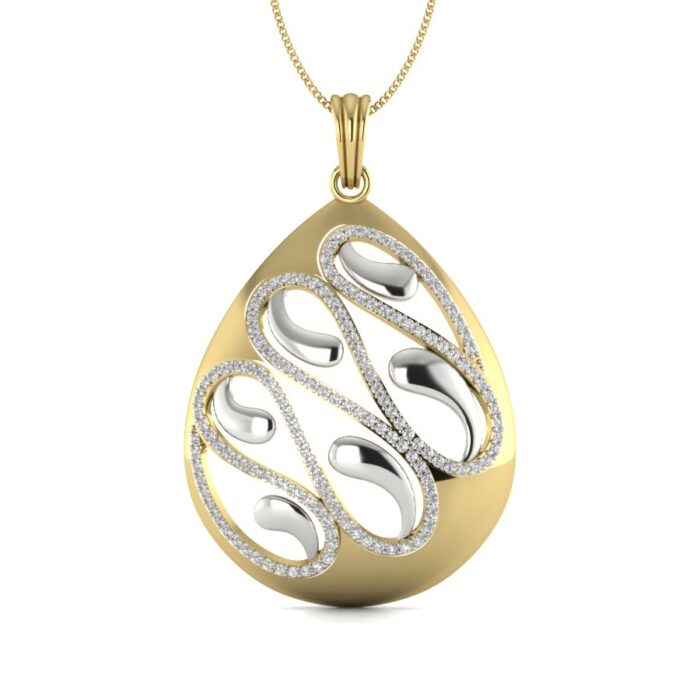 Ishi Diamonds 18k Gold Minimalistic Pear Shaped Lab Grown Diamond Pendant