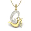 Ishi Diamonds 18k Gold Religious OM Ganesha Lab Grown Diamond Pendant