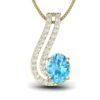 Ishi Diamonds Swiss Blue Topaz And Lab Grown Diamond Pendant