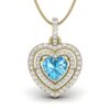 Ishi Diamonds Swiss Blue Topaz Heart of Gold Exquisite Sweetheart Pendant A Token of Love