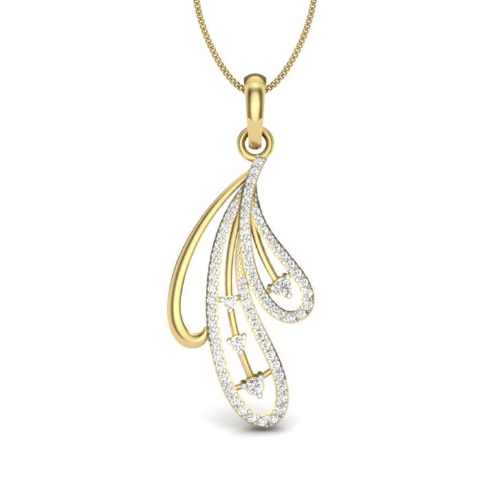 Ishi Diamonds 14k Gold Magnolia Stylish Lab Grown Diamond Pendant