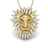 Ishi Diamonds 18k Gold Lion Lab Grown Diamond Pendant