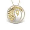Ishi Diamonds 14k Gold Leaf Desgined Lab Grown Diamond Pendant