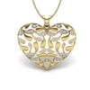 Ishi Diamonds 14k Gold Meshed Heart Lab Grown Diamond Pendant