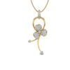 Ishi Diamonds 14k Gold Lily Floral Lab Grown Diamond Pendant