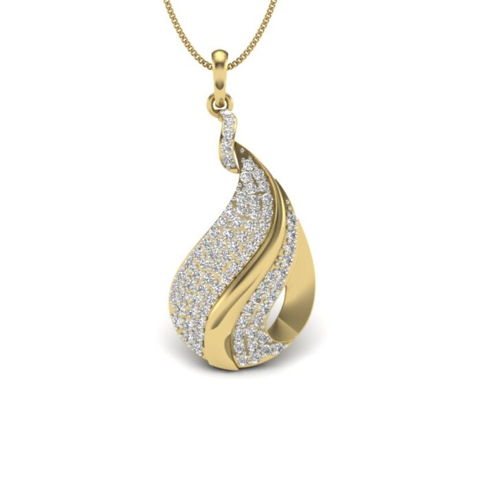 Ishi Diamonds 14k Gold Classic Drop Design Lab Grown Diamond Pendant