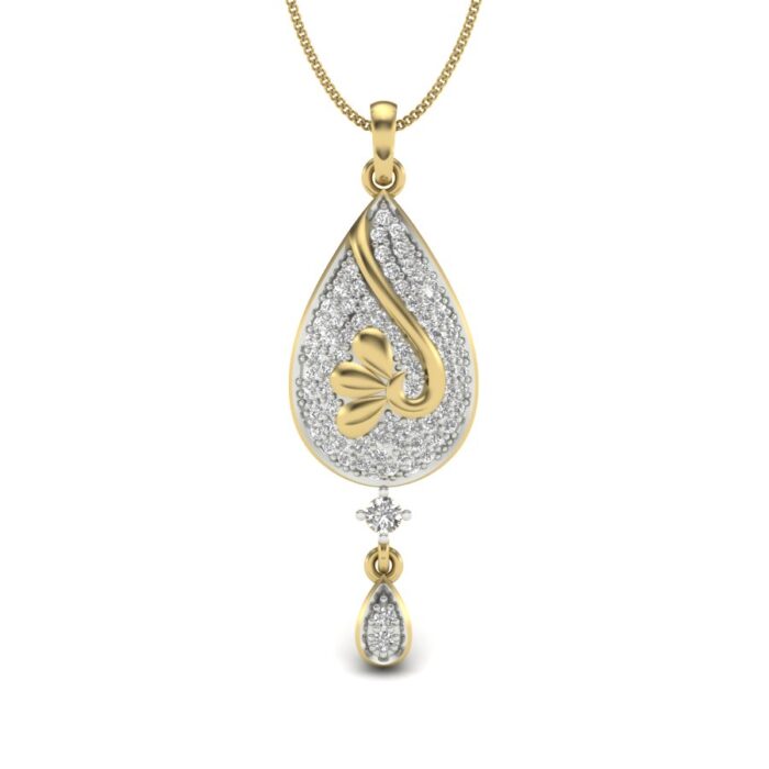 Ishi Diamonds 14k Gold Studded Lab Grown Diamond Pendant