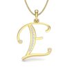 Ishi Diamonds 18k Gold Alphabet E Lab Grown Diamond Pendant