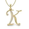 Ishi Diamonds 18k Gold Letter K Lab Grown Diamond Pendant