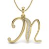 Ishi Diamonds 18k Gold Letter M Lab Grown Diamond Pendant