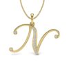 Ishi Diamonds 18k Gold Letter N Lab Grown Diamond Pendant