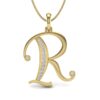 Ishi Diamonds 14k Gold Letter R Lab Grown Diamond Pendant