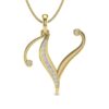 Ishi Diamonds 18k Gold Letter V Lab Grown Diamond Pendant