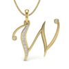 Ishi Diamonds 18k Gold Alphabet W Lab Grown Diamond Pendant