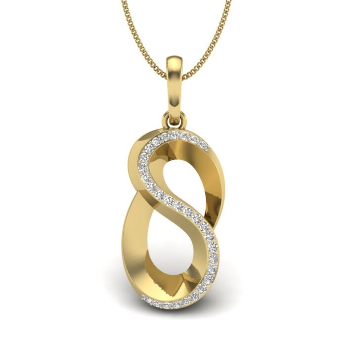 Ishi Diamonds 18k Gold Bend It Lab Grown Diamond Pendant