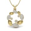 Ishi Diamonds 14k Gold Stone Floral Lab Grown Diamond Pendant