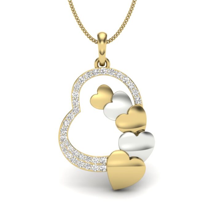 Ishi Diamonds 14k Gold Heart Flow Lab Grown Diamond Pendant