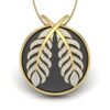 Ishi Diamonds 18k Gold Leaf Design Lab Grown Diamond Pendant