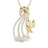 Ishi Diamonds 14k Gold Studded Swirls Lab Grown Diamond Pendant