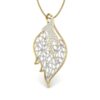 Ishi Diamonds 18k Gold Sparkling Leaf Lab Grown Diamond Pendant