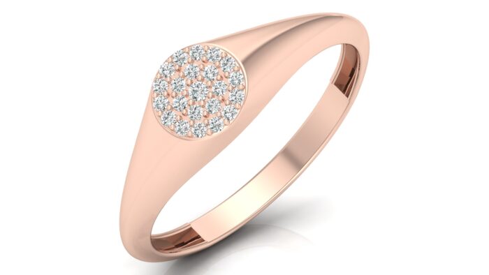 Ishi Diamonds 14k Rose Gold Bold Round Lab Grown Diamond Ring