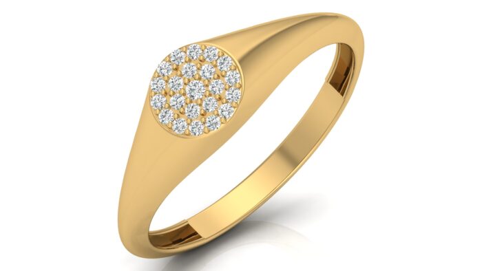 Ishi Diamonds 18k Yellow Gold Bold Round Lab Grown Diamond Ring