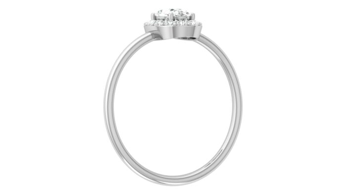 Ishi Diamonds 18k White Gold Minimalist Oval Halo Lab Grown Diamond Ring - Image 3