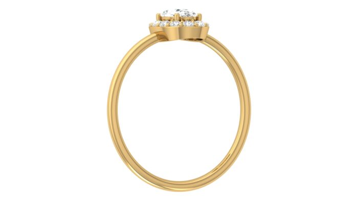 Ishi Diamonds 14k Yellow Gold Minimalist Oval Halo Lab Grown Diamond Ring - Image 3