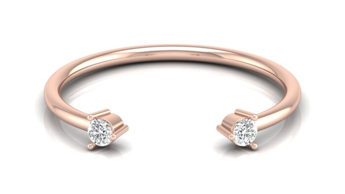 Ishi Diamonds 18k Rose Gold Open Wedding Lab Grown Diamond Ring - Image 2