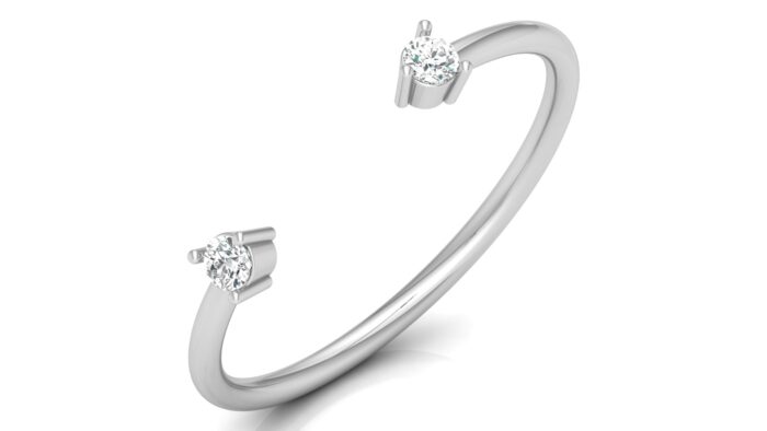 Ishi Diamonds 18k White Gold Open Wedding Lab Grown Diamond Ring