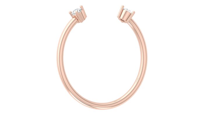 Ishi Diamonds 18k Rose Gold Open Wedding Lab Grown Diamond Ring - Image 3
