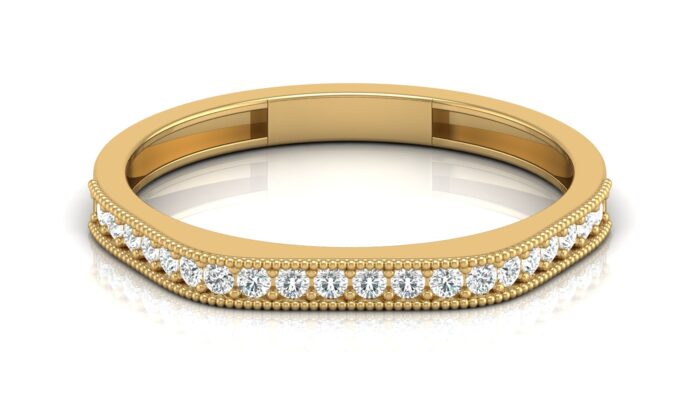 Ishi Diamonds 14k Yellow Gold Flat Top Stacking Lab Grown Diamond Ring - Image 2
