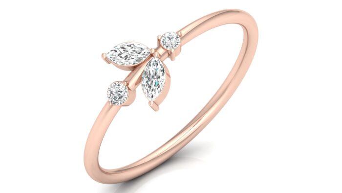 Ishi Diamonds 14k Rose Gold Stack Lab Grown Diamond Ring Band
