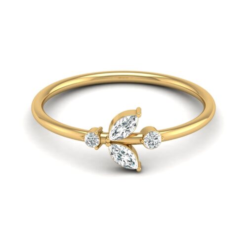 Ishi Diamonds Yellow Gold Stack Lab Grown Diamond Ring Band